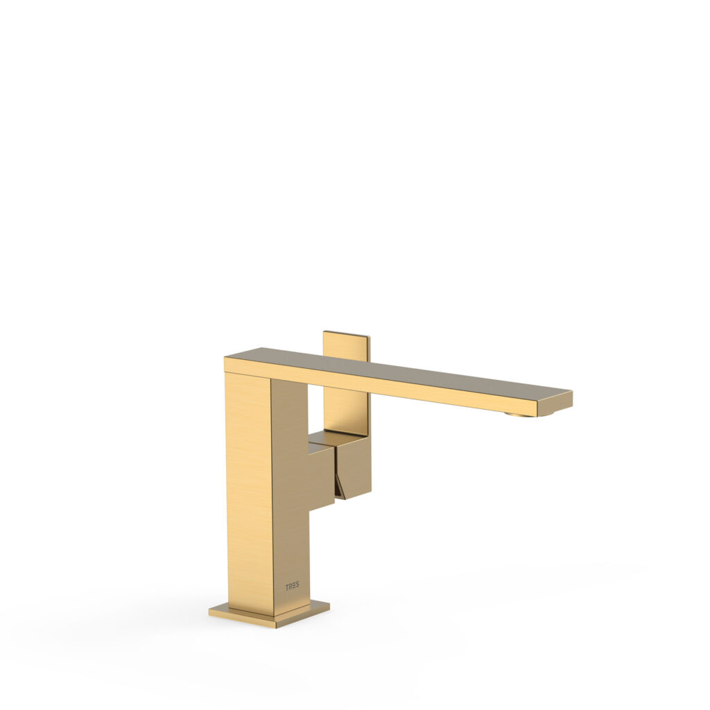 Mischer für Waschtisch TRES Quadro Gold