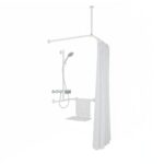 Barrierefrei HEWI Vorhangstange Eck 100x100 Nylon Weiss