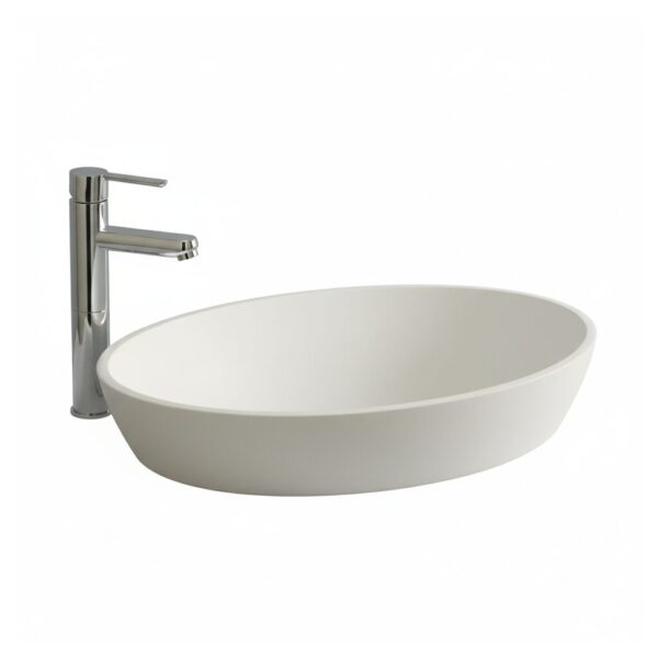 Aufsatzbecken Halbeinbau Mastella Dukas Steinguss Weiss glanz