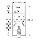 Monolith Geberit Schwarz Stand-WC 114 Glas Spülkasten Massskizze