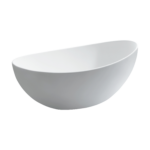 Badewanne freistehend matt GioiaBagno Wanne Barca-166 Mineralguss Weiss matt Steinguss Freistehende Badewanne
