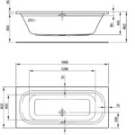 Badewanne Acryl Florida Badewanne 180x80 Massskizze Einbaubadewanne