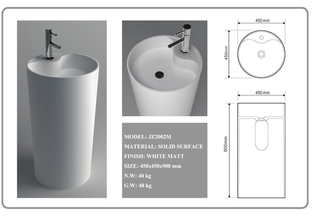Waschsäule Corian GioiaBagno Waschsäule 2002 Mineralgussbecken Steingussbecken