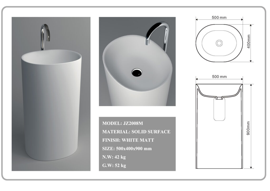 Waschsäule Corian GioiaBagno Waschsäule 2008 Mineralgussbecken Steingussbecken