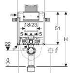 Kombifix Geberit Omega 82 Spülkasten Massskizze