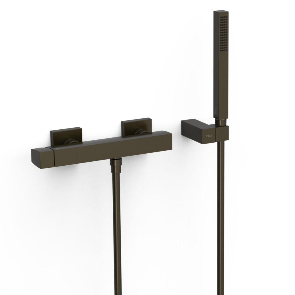 Mischer für Dusche AP TRES SLIM Schwarzbronze