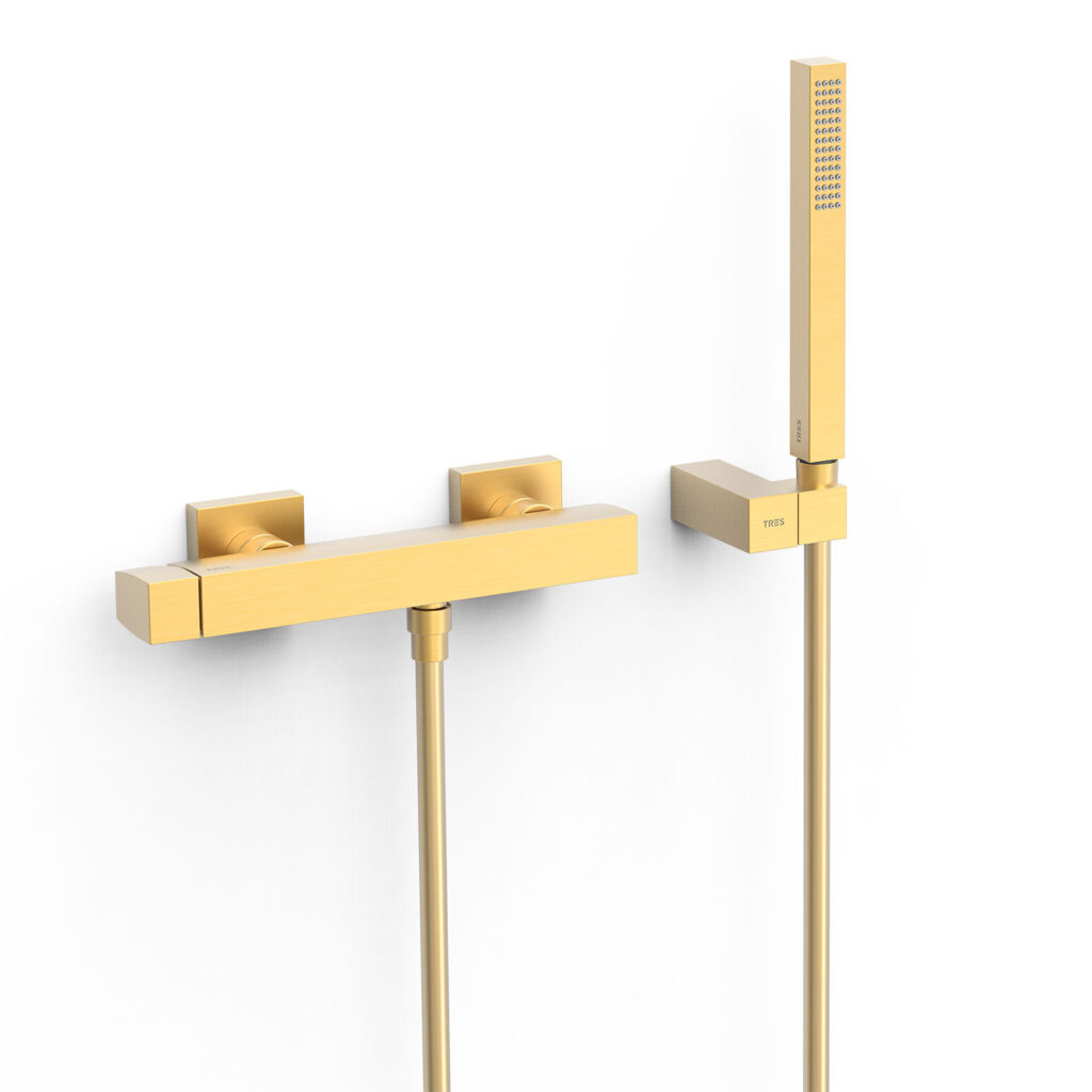 Mischer für Dusche AP TRES SLIM Gold