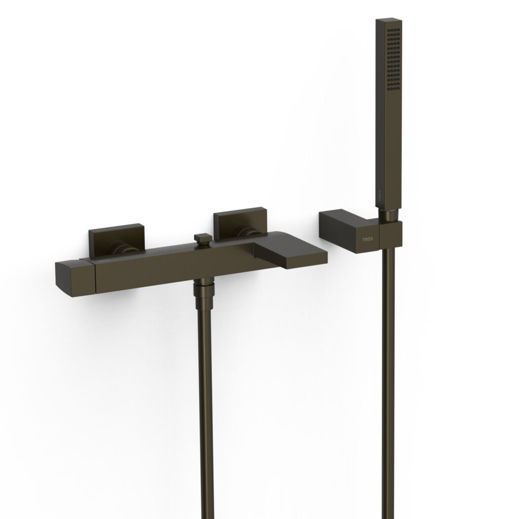 Mischer für Badewanne 2 Verbraucher AP TRES SLIM Schwarzbronze