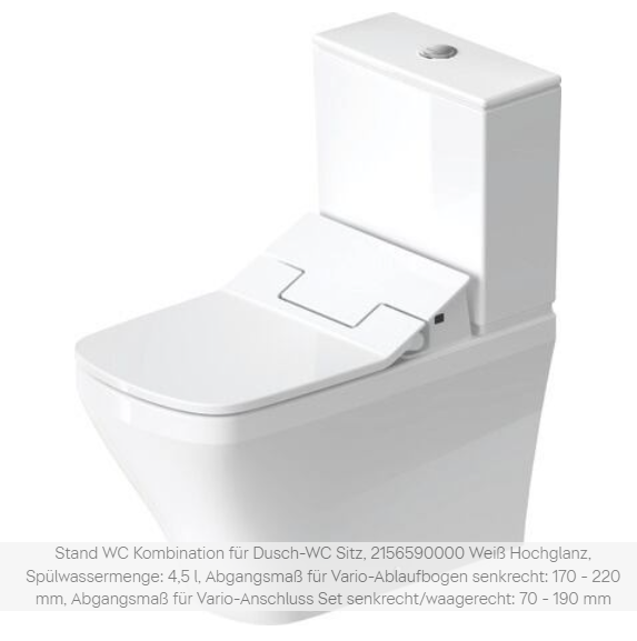 Dusch WC Stand Duravit SensoWasch Aufsatz Spülkasten