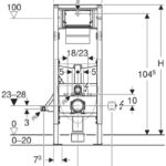 Duofix Geberit Duofix Dusch-WC Massskizze
