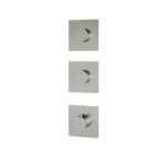 Mischer für Dusche 2 Weg Rosetten Eckig Treemme 3.6 mm Edelstahl Duscharmatur Unterputz
