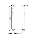Handbrause TRES Dusche Eckiges Design Duschbrause