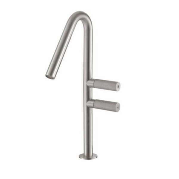 Waschtischmischer Zweihand rechts Linie 22 mm Edelstahl H= 34 Waschtischarmatur