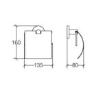 Massskizze WC-Rollenhalter mit Deckel LineaBeta NAPIE Chrom Glanz