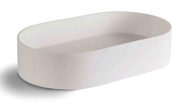 Aufsatzbecken Corian MOMON L= 60 cm Gioiabagno Mineralguss Steinguss Weiss matt
