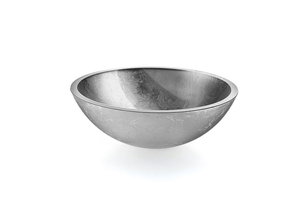 Aufsatzbecken Glas LineaBeta ACQUAIO Silber