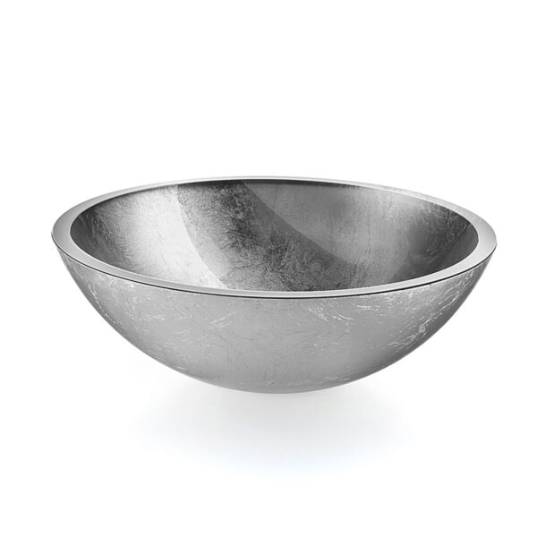 Aufsatzbecken Glas LineaBeta ACQUAIO Silber