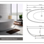 Badewanne Freistehend Matt GioiaBagno Maui-160 Mineralguss Weiss matt Steinguss Freistehende Badewanne