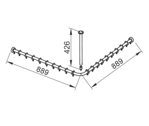 Duschvorhangstange Keuco Plan Viereckdusche 900x900 mm – Bild 2