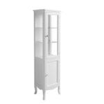 Badmöbel stehend Simas Arcade 48 x 36 x 182 Weiss Glanz Retro Hochschrank