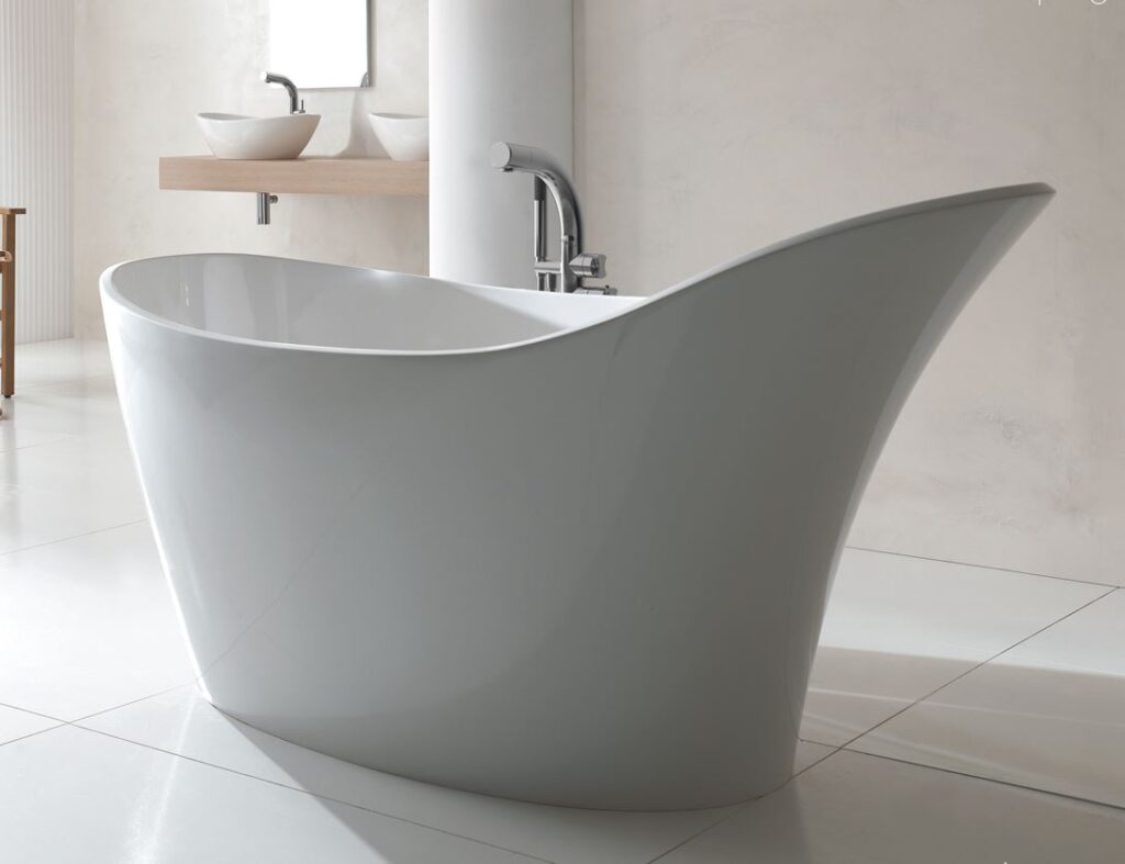 Badewanne freistehend Glanz V+A Amalfi Mineralgussbadewanne Freistehende Badewanne