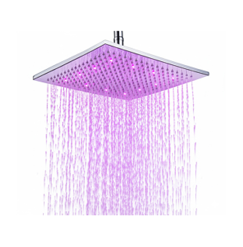 Kopfbrause eckig LED DU Design 40x40