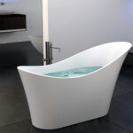 Badewanne freistehend matt GioiaBagno Wanne Paris-170 Mineralguss Weiss matt Steinguss Freistehende Badewanne