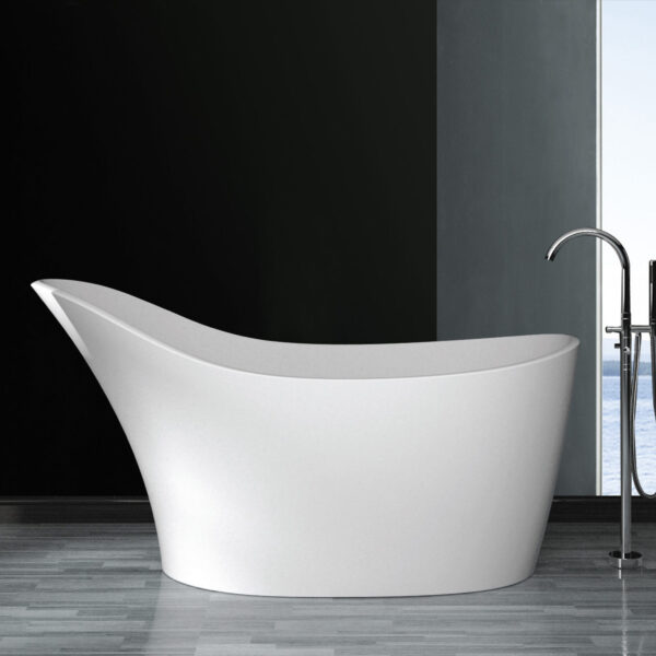 Badewanne freistehend matt GioiaBagno Wanne Paris-170 Mineralguss Weiss matt Steinguss Freistehende Badewanne
