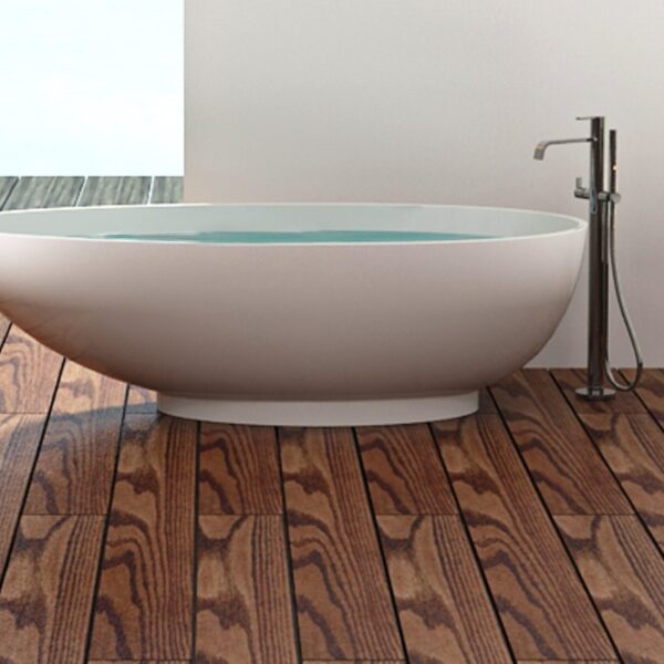 Badewanne freistehend matt GioiaBagno Wanne Hawaii-180 Mineralguss Weiss matt Steinguss Freistehende Badewanne