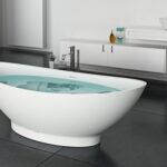 Badewanne freistehend matt GioiaBagno Wanne Bijou-188 Mineralguss Weiss matt Steinguss Freistehende Badewanne