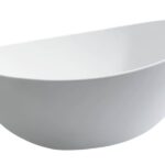 Badewanne freistehend matt GioiaBagno Wanne Barca-166 Mineralguss Weiss matt Steinguss Freistehende Badewanne