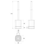 WC-Bürstengarnitur Linie Golf Wandmodell Chrom Glanz eckig Bad-Accessoires Massskizze