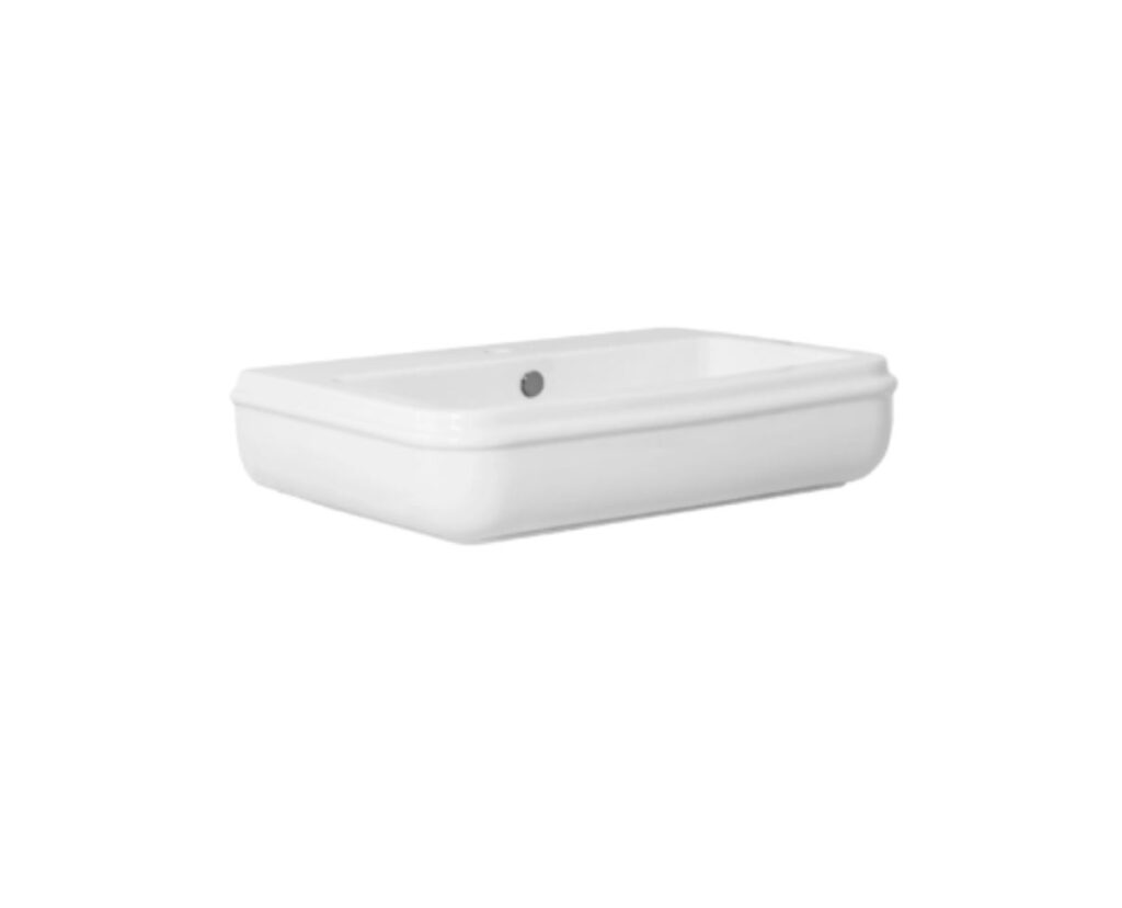 Waschtisch retro CHARME B= 68cm weiss Glanz Retro Nostalgisch Keramik Waschbecken