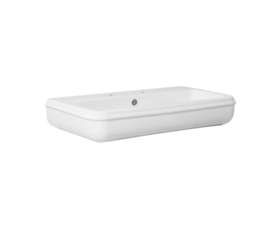 Waschtisch retro CHARME B=90 cm weiss glanz Retro Nostalgisch Keramik Waschbecken