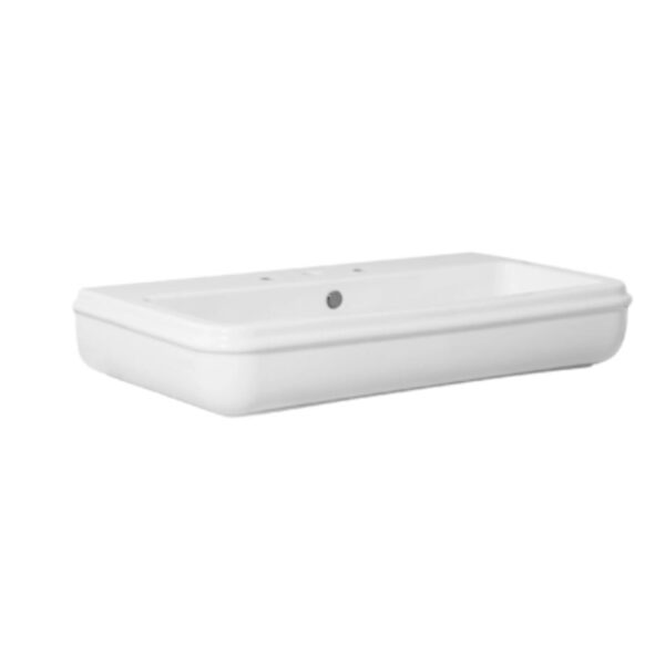 Waschtisch retro CHARME B=90 cm weiss glanz Retro Nostalgisch Keramik Waschbecken