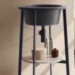 Cielo Catino Tonda Metallgestell Schwarz matt Cielo Ceramica Design Itallien
