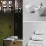 WC Stand wandbündig Azzurra CHARME Aufsatz Spülkasten weiss glanz Retro Nostalgisch Keramik Waschbecken