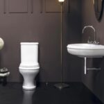 WC-Stand wandbündig Azzurra CHARME Aufsatz Spülkasten weiss glanz Retro Nostalgisch Keramik Waschbecken