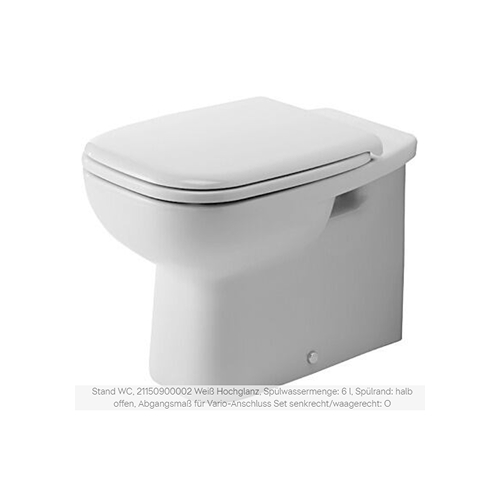 Stand WC Duravit D-Code wand entwässernd weiss glanz Bodenstehend