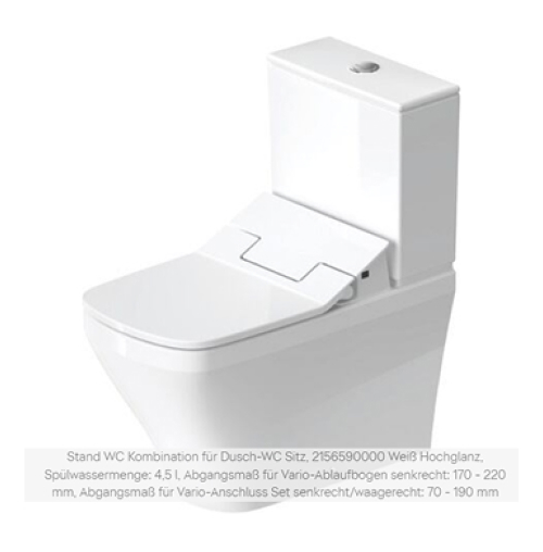 Dusch WC Stand Duravit SensoWasch Aufsatz Spülkasten