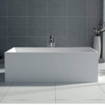 Badewanne freistehend matt GioiaBagno Wanne Denver-170 Mineralguss Weiss matt Steinguss Freistehende Badewanne