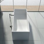 Badewanne freistehend matt GioiaBagno Wanne Denver-170 Mineralguss Weiss matt Steinguss Freistehende Badewanne