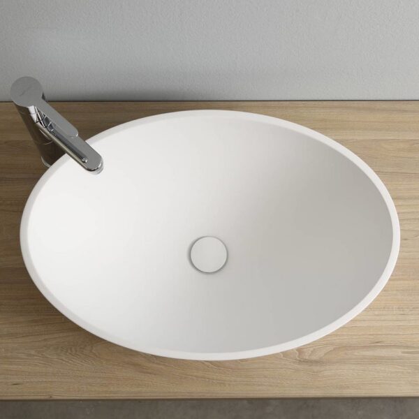 Dukas halbeinbaubecken Mastella Mineralguss Weiss matt