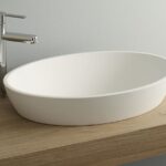 Dukas halbeinbaubecken Mastella Mineralguss Weiss matt