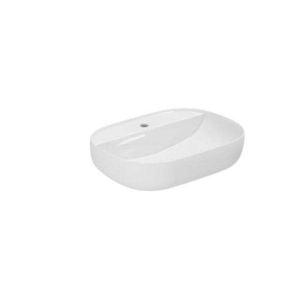 Aufsatzbecken Keramik Azzurra Elegance mit Hahnloch ZIP 60x45 weiss
