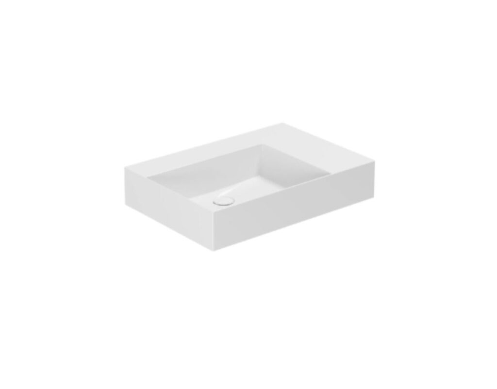 Waschtisch Elegance Squared B= 60 cm Ablage rechts weiss