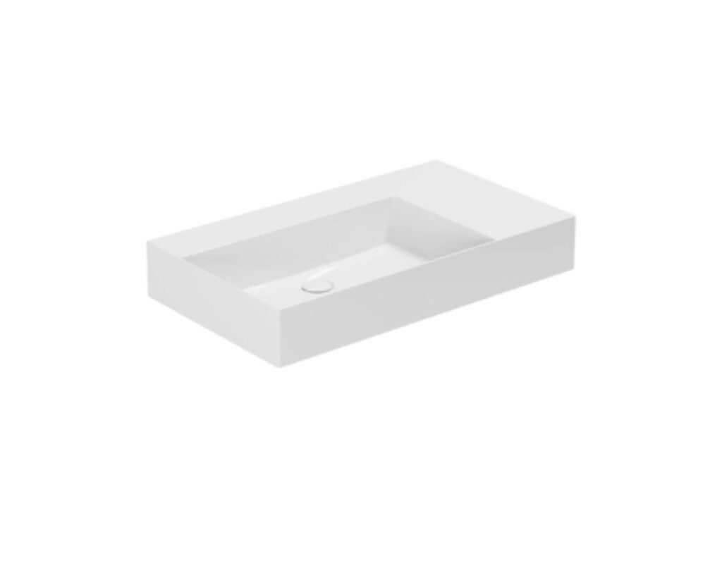 Waschtisch Azzurra Elegance Squared Ablage rechts B= 81 cm weiss