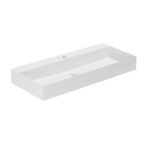 Waschtisch Azzurra Elegance Squared B= 102 cm zwei Hahnlöcher weiss