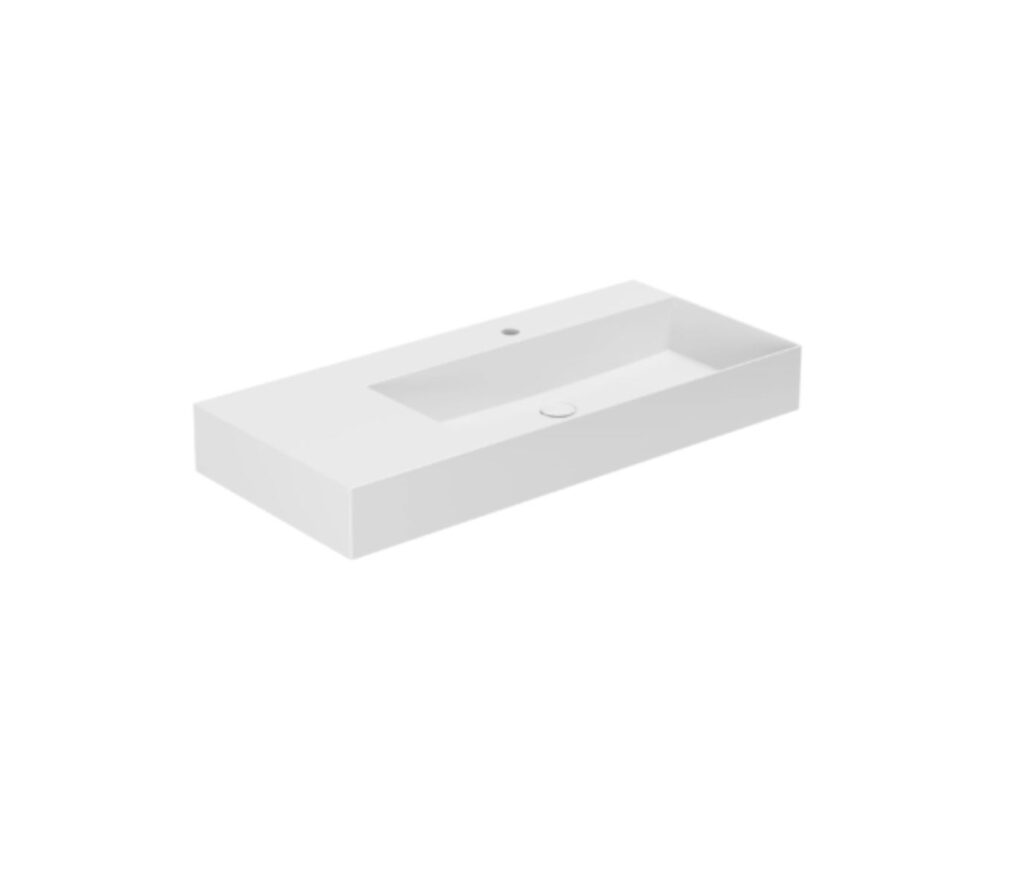 Waschtisch Azzurra Elegance Squared B= 102 cm Ablage links weiss