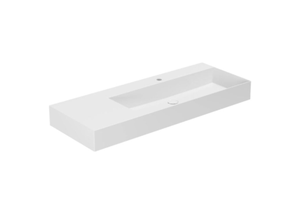Waschtisch Azzurra Elegance Squared B= 122 cm Ablage links weiss